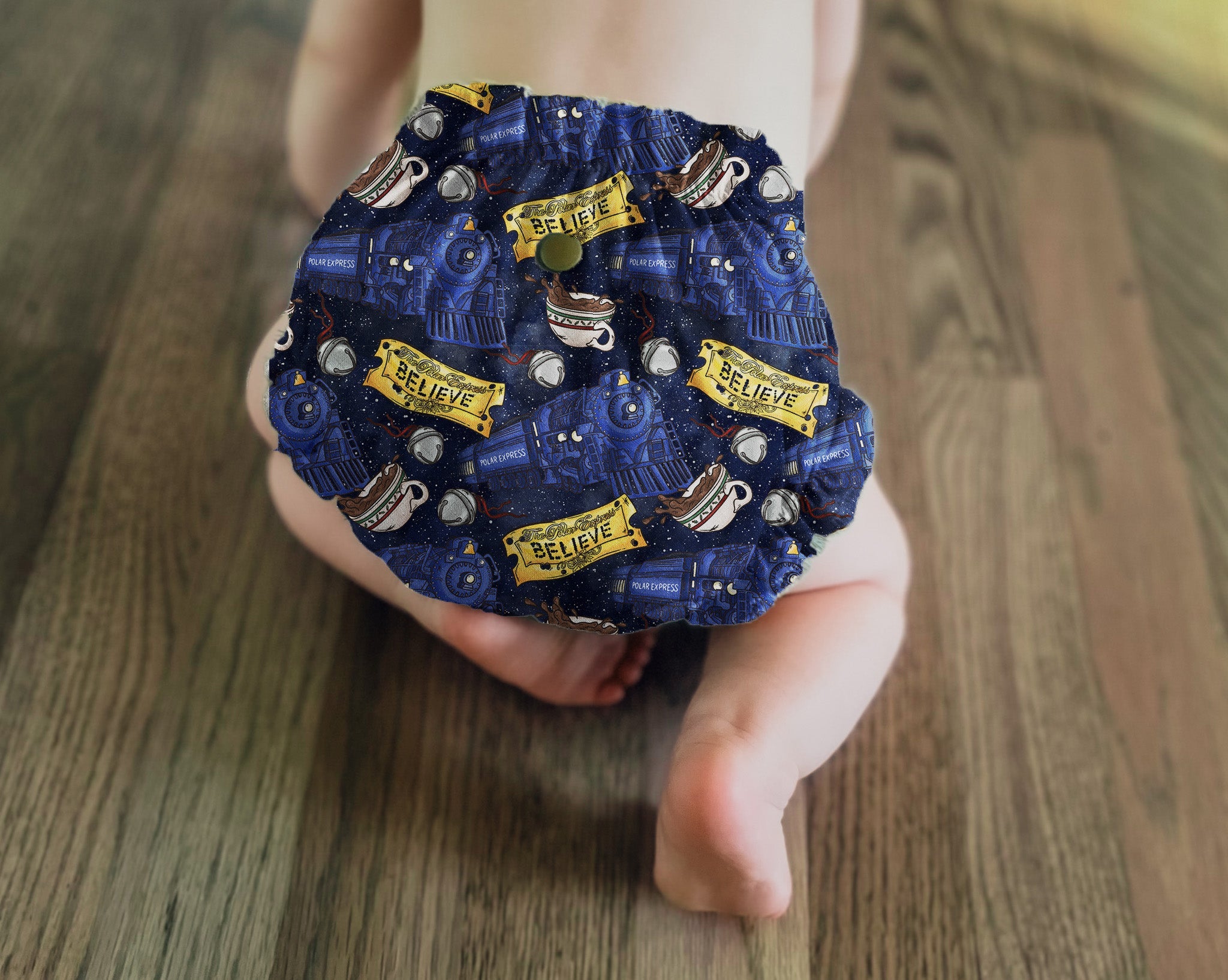 Ticket to the North Pole -Legacy Ruffled Elastic Pocket Diaper